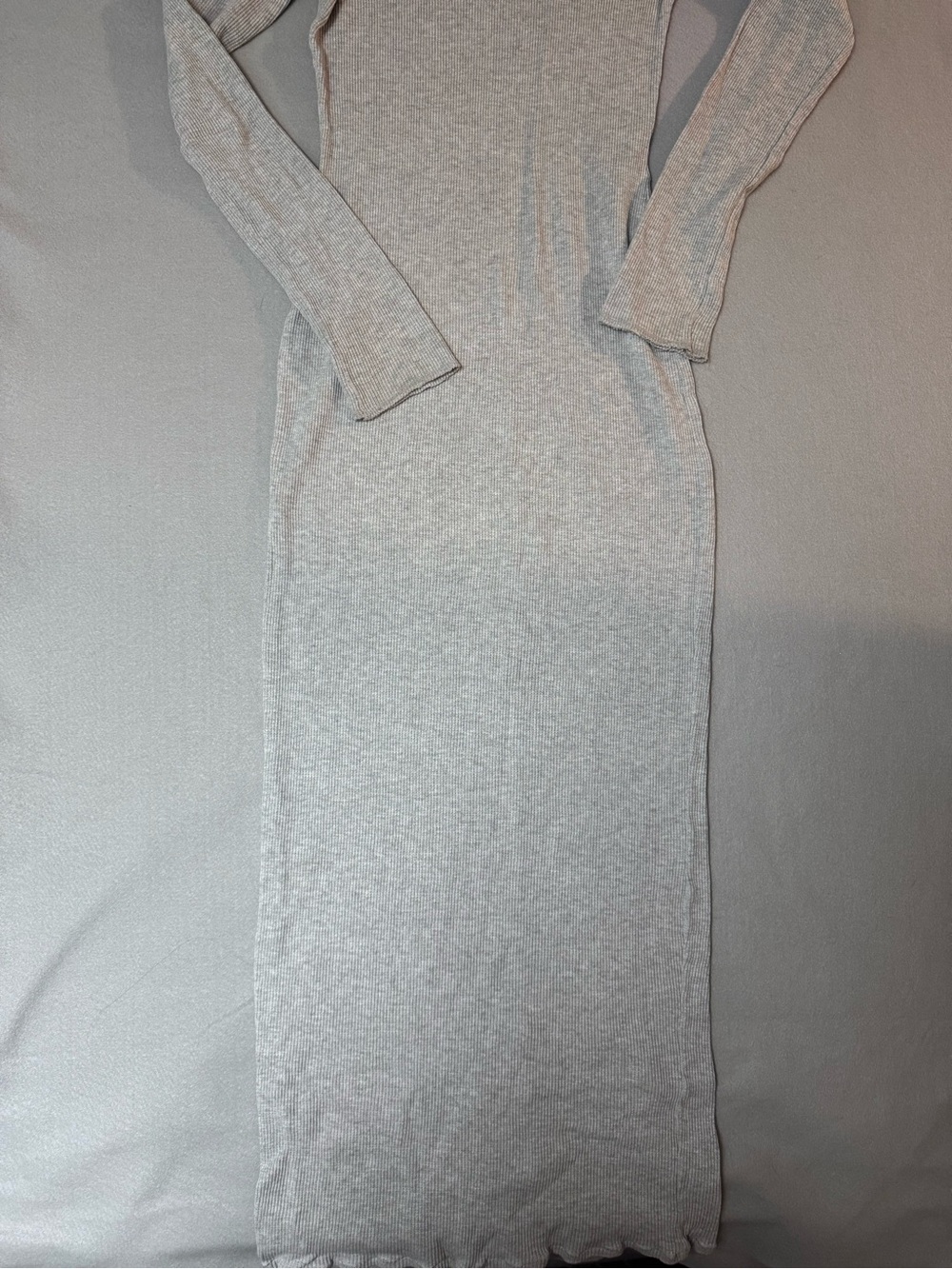 SKIMS Light Gray Ribbed Long Sleeve Maxi Dress - Picture 3 of 6